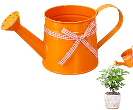 Annaffiatoio Bonsai, Innaffiatoio In Metallo Da 1L Con Testa A Pioggia E Nastro A Gingham, Annaffiatoio Piccola Da Interno, Bollitore In Metallo Cosparso, Per Interno, Giardino, Bonsai, Casa