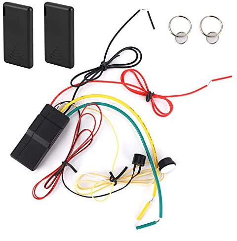 Omquot Antirrobo Inteligente Inmovilizador de Motor de 2,4 GHz para Vehículos Universales DC12 V, Distancia de Detección de 6,6 a 26,2 Pies, 3 Llaves Inteligentes para Alarma de Coche, Material