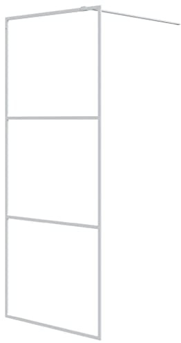 Duschvägg duschavskiljare ESG-klart glas 80 x 195 cm vit aluminiumram, gångbar duschkabin med stänkskydd, justerbar skiljevägg för badkar och dusch, walk-in, stabil glasvägg