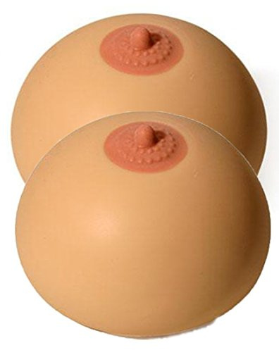 2x Busen Knetball mit Brustwarze Anti Stress Squeezie Boob die Brust zum drücken