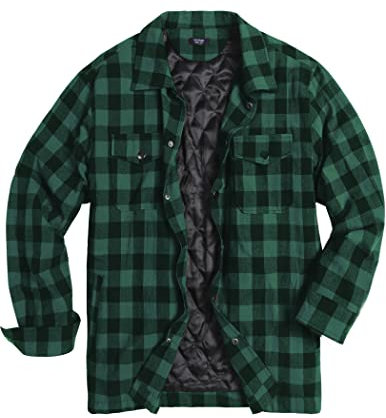 COOFANDY Camicia Uomo Fodera a Quadri Camicia Invernale da Boscaiolo Camicia Termica Giacca Giacca Giacca Invernale Cappotto Verde Militare S