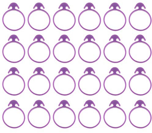 24pcs Resuable Pastry Bag Ties Icing Bag Clips Piping Rubber Bands Icing Rubber Ties Silicone Icing Bag Ties Silicone Rubber Bands Pastry Supplies Sealings Purple Cake Baking Pack