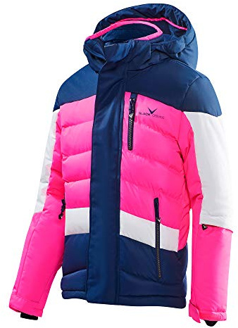 Black Crevice Kinder Skijacke, blau/pink/weiß, 140