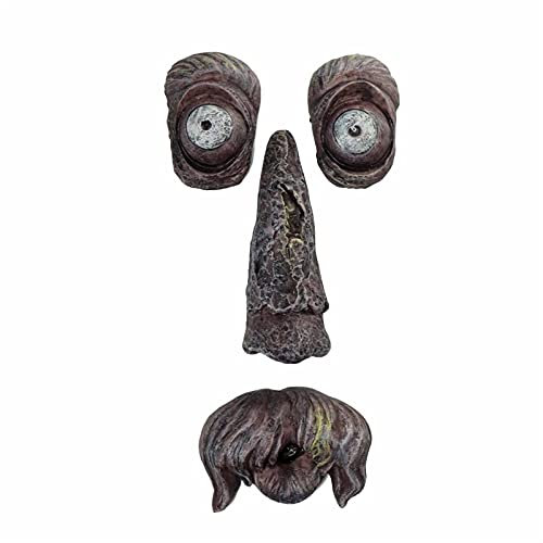 Gartenstatuen Alter Mann Baum Hugger Garten Peeker Yard Kunst im Freien Baum Lustige Alte Mann Gesicht Skulptur Wunderlichen Baum Gesicht Garten Dekoration Dekorative Gartenskulptur ( Color : Silver )