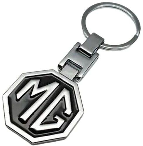 Krom billogotyp legering nyckelring biltillbehör kompatibel med MG3 ZS, Svart, en storlek