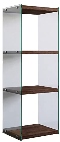 WELL HOME MOBILIARIO & DECORACIÓN Librería,100% Pine Solid Wood, Color Nogal