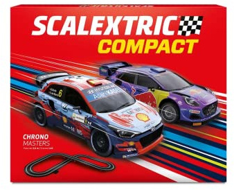 Scalextric - COMPACT-krets - komplett racerbana - 2 bilar och 2 1:43-kontroller (Chrono Masters)