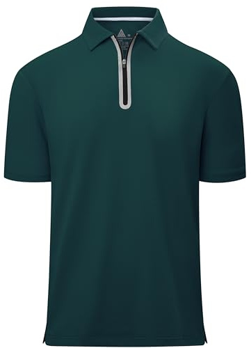 zitysport Poloshirt Herren mit Zipper Kurzarm Basic Polo Hemd Schnelltrocknend Golf T-Shirts Sport Atmungsaktiv Outdoor mit Reißverschluss Shirt Männer Casual Poloshirt