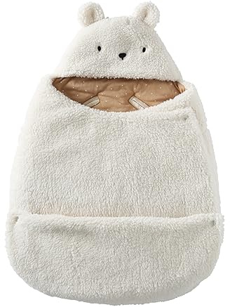 VERTBAUDET2-in-1 Baby Ausfahrsack/Wickelunterlage, Teddy Oeko-Texweiß eisbär
