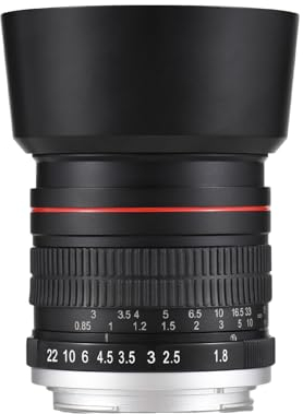 Andoer Lente de cámara de enfoque fijo de 85 mm F1.8 de gran apertura enfoque manual con montura EF 7 grupos 10 elementos compatible con Canon EOS Rebel T8i T7i T6 T3i T2i 4000D 2000D 1300D 850D 800D