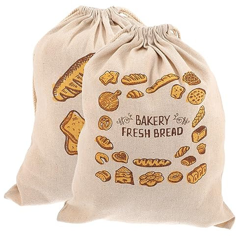 MAGICLULU 2pezzi Sacchetti Per Pane Riutilizzabili Con Corda Di Chiusura Borse Per Conservazione Alimentare Per Cucina e Panetteria