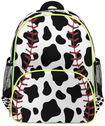 Kuh-Softball-Kinder-Rucksäcke für Mädchen, Jungen, Kinder, Kuh-Aufdruck, niedlicher kleiner Kleinkind-Rucksack, Schule, Kindergarten, Büchertasche, Reisen, lässiger Tagesrucksack, farbig, One size