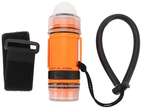 Yuecoom Dive Strobe Light,Diving Signal Flashlight,High Brightness Dive LED Light,Battery Powered Diving Strobe Flashligh for Underwater Adventure(Orange)