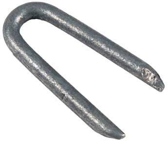 Flandria 100 Crampioni Chiodi a U - Acciaio galvanizzato 27 mm Ø 3 mm Per fissare recinzione, reticolo, rete metallica...