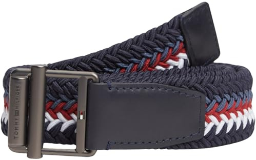 Tommy Hilfiger Cinturón Hombre Buckle Webbing 3,5 cm con hebilla de rodillo, Azul (Space Blue), 95 cm
