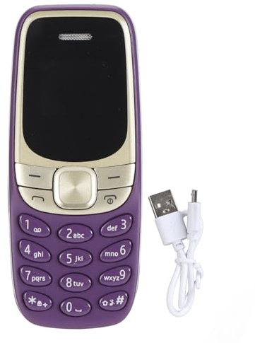 lvifloae Il più piccolo telefono cellulare Bluetooth con dialer Dual SIM Card GSM 2G sbloccato Mini telefono cellulare con vivavoce Bluetooth per bambini e studenti Materiale ABS (Violet)