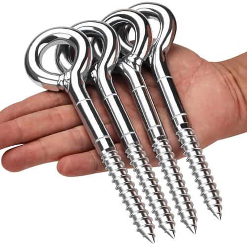 Piton à Visser piton a oeil inox Boulon à Oeil Galvanisé(4Pcs, M12x190mm) | Crochets à Anneau pour Échafaudage Vis à Anneau Lourd Fermé Offre une Excellente Résistance à la Corrosion et à la Rouille