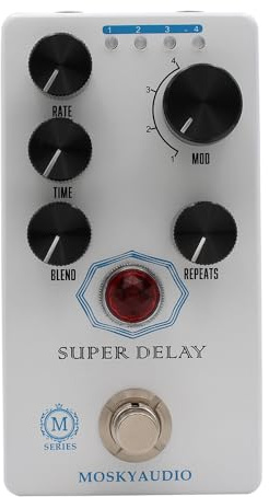 SUPER DELAY gitarr baseffekt pedal äkta bypass växling