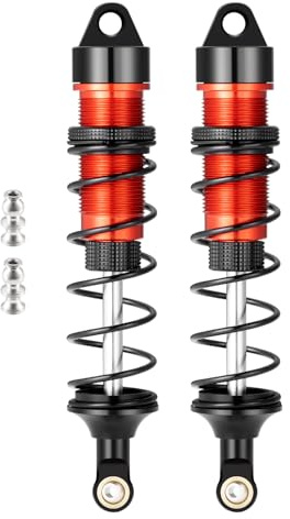 Runup Vorne/Hinten RC Stoßdämpfer für 1/8 ARRMA Typhon 6S Trax-Sledge-ALUM | FS Racing JLB HSP LRP Hobao Hongnor DF Truggy, Verstellbare 130mm RC Dämpfer Upgrade Teile (2pcs Rot Vorderer)