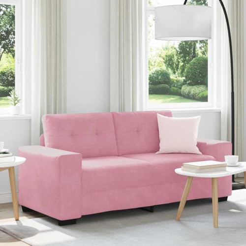 Yisssmeng Zweisitzer Samtsofa Rosa 181x77x82 cm mit Sperrholz-Armlehnen Modernes Design Sehr Robust und Langlebig für Wohnzimmer Schlafzimmer und Büro