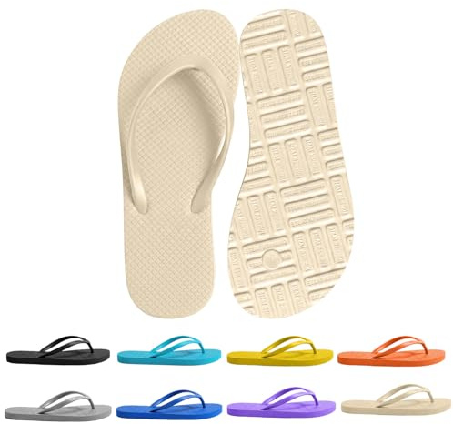 zoogobee Women's Non-Slip Flip Flops Ultra Lightweight Basic Thongs Rubber Soft Slide Slip-on Shoes Beach Pool Shower Sandals