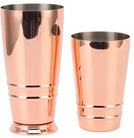 Ausla Coctelera Boston Shaker de Acero Inoxidable 304 Chapado en Cobre, Acabado Brillante, Apto para Lavavajillas, Mezclador de Barra Antivibración para el Hogar, Bar, Fiestas, Camping, Paseos en