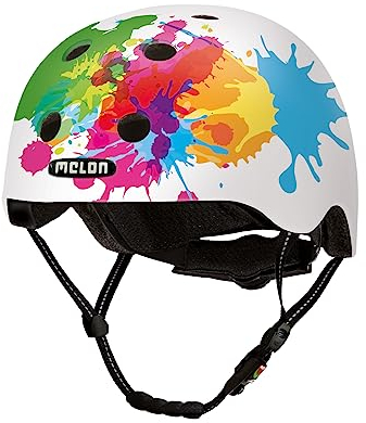Melon Fahrradhelm »Coloursplash« für Damen, Herren und Kinder | Leichter & sicherer urbaner Cityhelm mit Magnetverschluss, individuell anpassbar in weiß, bunt | Größe XL-XXL (58–63cm)