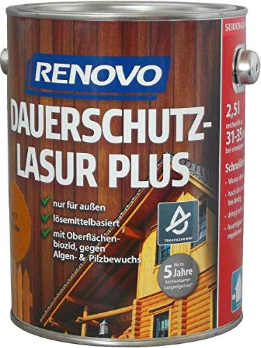 2,5L RENOVO Dauerschutzlasur 8411 Kastanie Lasur Holzlasur