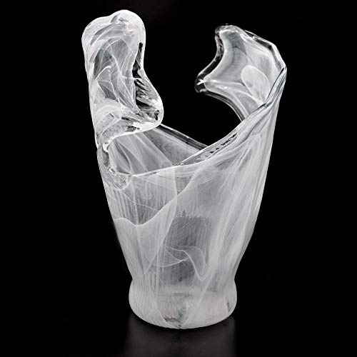 Tammaro Home Murano Glas Vase Weiß Welle Made in Italy
