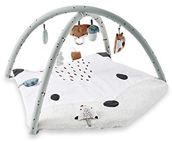 VERTBAUDET Baby Activity-Decke mit Spielbogen, Tiergesicht graugrün ONE SIZE