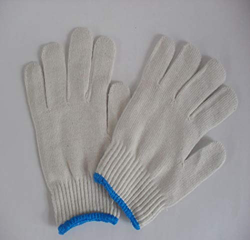 LUMoony MoonyLI Arbeitshandschuhe - White Factory Industry Protect Gestrickte Arbeitshandschuhe aus Baumwolle - Waschbarer Handschuh mit elastischem Strickbund. Baumwolle Polyester Handschuhe.12pack