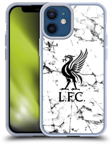 Head Case Designs Offizielle Liverpool Football Club Liver Bird Schwarz Marmor Gelhülle [Militärischer Schutzgrad] Kompatibel Mit Apple iPhone 12 Mini Und Kompatibel Mit MagSafe