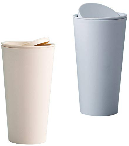 2 Stücke Auto-Mülleimer, Fahrzeug Plastik Tragbar Auslaufsicher Mini Staubbehälter für Automotive Cup Holder, Autoinnenraum, Büro, Zuhause (Rosa, Blau)