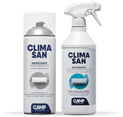 CAMP Climasan Igienizzante e Detergente, Trattamento per gli Impianti di Climatizzazione di Casa e Ufficio, Purifica e Rinfresca l'Aria Rimuovendo Sporco, Germi e Batteri