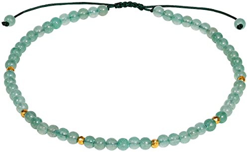 Jewboo Anklet Bracelets for Women Jewelry Adjustable 8.5-10 In,Aventurine