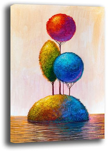 Quadro Moderno ALBERO della VITA Verticale Colori Astratto Quadri moderni soggiorno da Parete XXL grande Stampa su tela Canvas Decorazione Murale muro Arredo Camera letto Cucina (70x100 cm, 8)