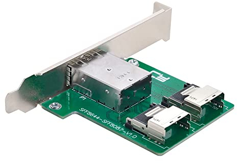 CY Mini SAS HD SFF-8644 a Mini SAS SFF-8087 PCBA Adattatore femmina a doppia porta con staffa a basso profilo
