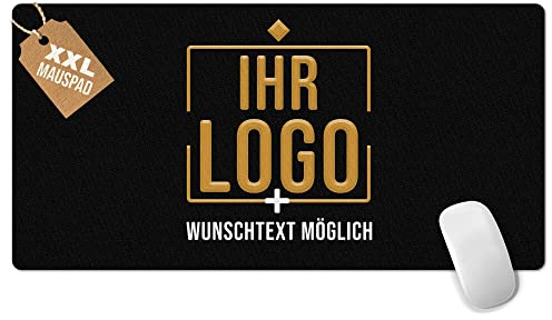 Print Royal PR XXL Mousepad mit Logo und Text selbst gestalten - Personalisierte Geschenke für Chef und Kollegen, Schreibtischunterlagen selbst gestalten, Büro Zubehör | Großes Mauspad 800 x 400 mm