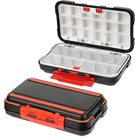 IGTOPS Caja de accesorios impermeable, caja de cebo plana, caja de anzuelos de pesca, caja de almacenamiento para pesca, equipo de pesca, caja de plástico ABS, caja de aparejos de pesca (tamaño grande