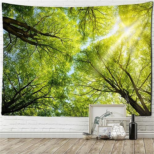 MEKPAM Baumkrone Himmel Wald Wandteppich Wandbehang Natur Pflanze Landschaft Tapiz Kunstzimmer Wohnheim Ästhetische Zimmer Wohnkultur 230x180cm