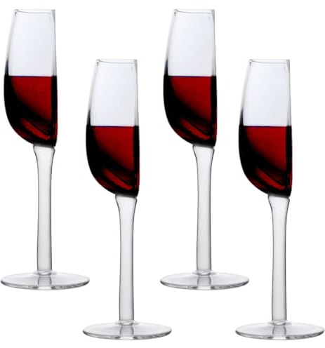 Media Copa de Vino de 140 ml, 4 Copas de Vino Tinto, Media Copa de Vino, Vaso de Moderno, Juego de Vasos de Vino, Copas de Vino Tinto, Vasos de cóctel para Bodas, cumpleaños, Navidad, Fiestas