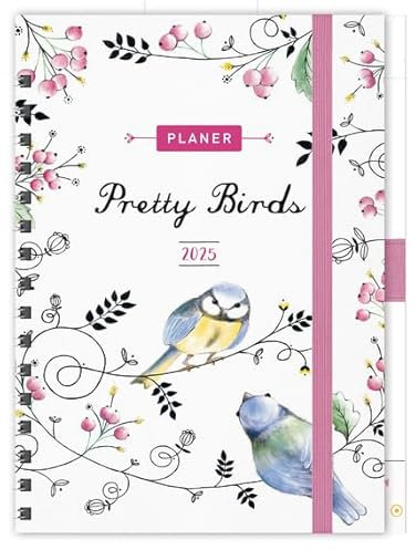 Korsch Verlag Planer Pretty Birds - Familientimer-Buch 2025 - eine Doppelseite pro Woche 16,5 cm x 23 cm
