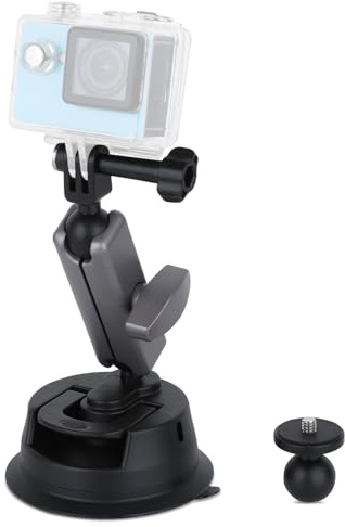 UTEBIT Soporte Movil Coche Ventosa Giratoria 360° Universal para GoPro y Cámaras de Acción, Soporte iPhone para Parabrisas
