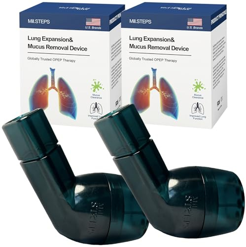 2PCS MillSTEPS Atemtrainer & Schleimentfernungsgerät-Ãœbung zur Verbesserung der Lungenkapazität & zur natürlichen Entfernung von Schleim aus den Atemwegen für Sportler Raucher Schwimmer Green
