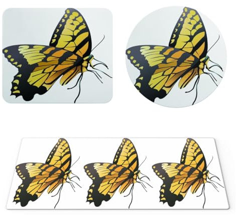 EHOMERY Tapis de Souris Gamer Personnalisable Tapis de Bureau Papillon Tapis de Souris Sport Tapis Souris XXL Gamer - 3 Pack [30x80 cm, 20x24 cm and Dia 20 cm]