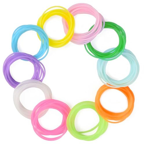 JEYORZY 30pcs Braccialetti Anni '80 in Silicone Colorati e Luminosi, per Halloween, Natale, Feste in Discoteca per Adulti e Bambini, Braccialetti dell'Amicizia in Gomma, 10 Colori Colore casuale