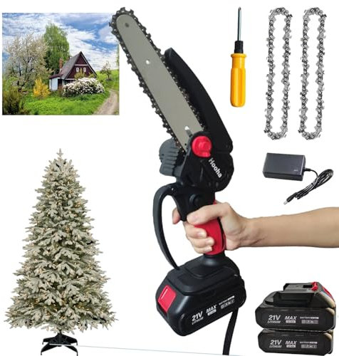 Hooha Parkside Tronçonneuse pour coupe de jardin, coupe arbuste, coupe branche, coupe bois, mini batterie de 15,2 cm, 21 V, sécateur à une main, kit d'outils de jardinage pour jardinage, cadeaux pour