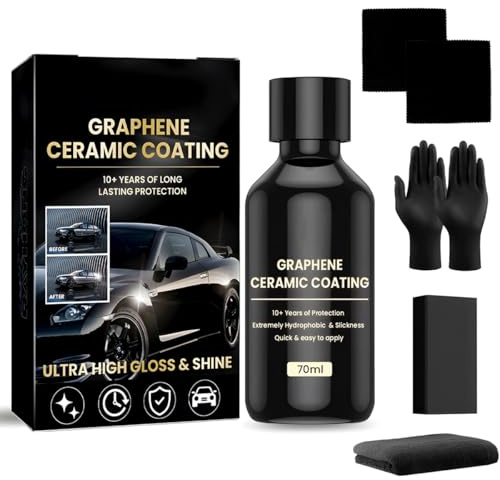 VLUVLA 70ml Ceramic Coating Car, Liquid Glass Car Coating, Hydrophobic Car Coating, Shiny Car Stuff, Car Paint Protection - Super Hydrophobic, Anti-Scratch, Car Sealant Protection
