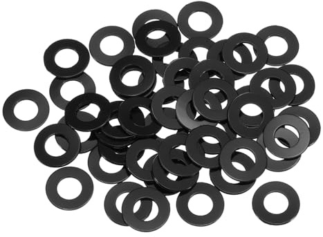 QUARKZMAN 80 Stück Runde Unterlegscheiben M6 x 12 x 0,5 mm, Nylon Kunststoff Dichtscheiben Schwarz Beilagscheiben Set, O Ring Flache Dichtungsringe für Schrauben Muttern Gewindestange