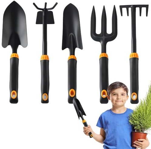 Pala Da Giardinaggio Manuale - 5 Pezzi Pale Manuali da Giardino,Set Per Coltivazione, Trapianto, Orto, Balcone E Giardino Con Vanghe Per Terrazzo E Aiuole Rialzate